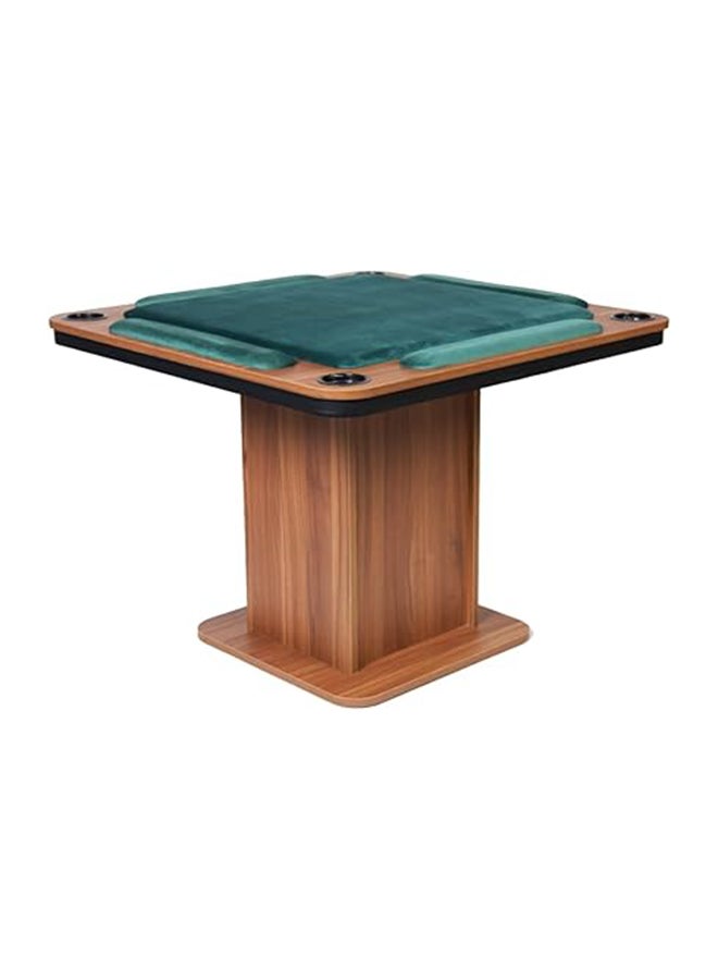 AL BADER Big Wooden Ploot Play Cards Game Table Big-Size, Wood Baloot Table Big-Size 95 * 95 With Cups Holders, Plot Playing Cards Table With Hands Stands, Floor Blot Table (Green)  - Image 1