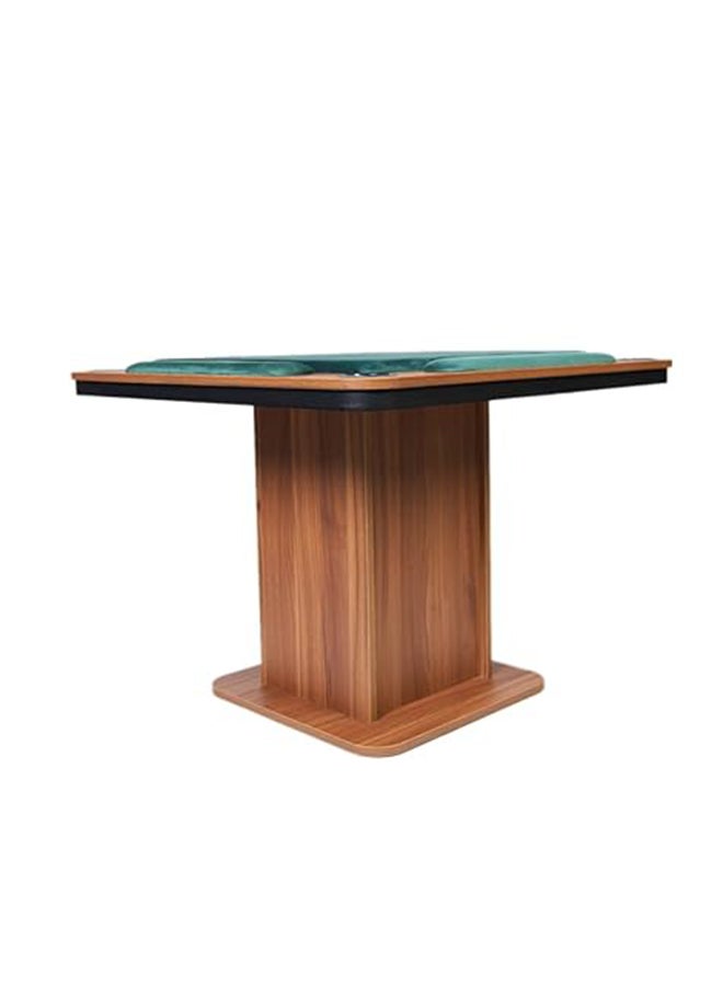AL BADER Big Wooden Ploot Play Cards Game Table Big-Size, Wood Baloot Table Big-Size 95 * 95 With Cups Holders, Plot Playing Cards Table With Hands Stands, Floor Blot Table (Green)  - Image 2