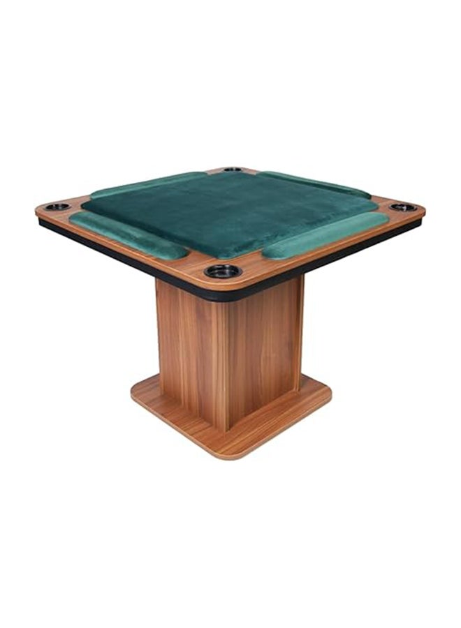 AL BADER Big Wooden Ploot Play Cards Game Table Big-Size, Wood Baloot Table Big-Size 95 * 95 With Cups Holders, Plot Playing Cards Table With Hands Stands, Floor Blot Table (Green)  - Image 4