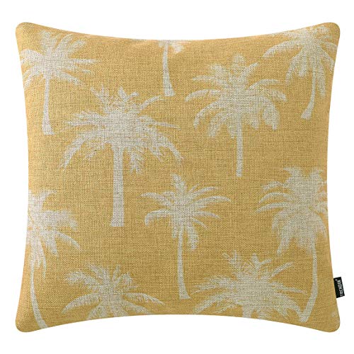TRENDIN Palm Tree Couch Pillow Covers Vintage Decoration Cushion Cover 18x18 Inch Square Pillowcase for Sofa Cotton Linen PL642TR