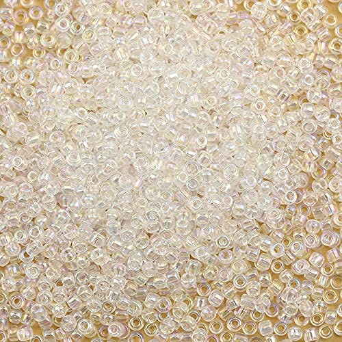Bala&Fillic Raibow Clear 3mm Seed Beads About 3600pcs/100Grams in Bag, 8/0 Glass Craft Beads for Making Bracelet and Necklace (Raibow Clear) - Image 2