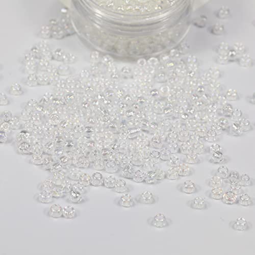 Bala&Fillic Raibow Clear 3mm Seed Beads About 3600pcs/100Grams in Bag, 8/0 Glass Craft Beads for Making Bracelet and Necklace (Raibow Clear) - Image 3