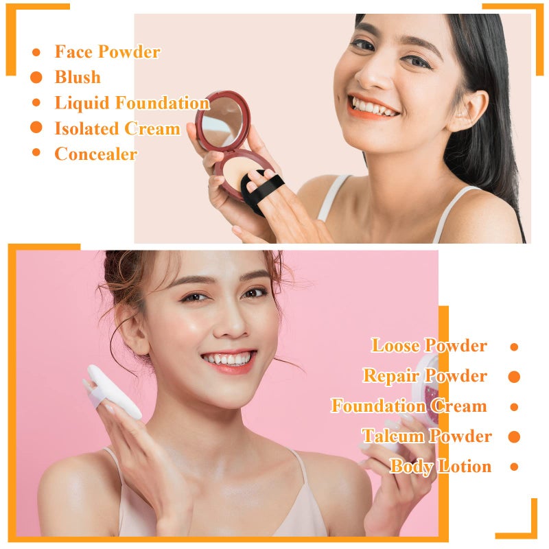 Nuenen 100 Pieces Powder Puff Triangle Powder Puff Face Soft Makeup Puff for Loose Powder, Wedge Shape Velour Cosmetic Sponge for Contouring, Under Eyes and Corners, Beauty Makeup Tools, White, Black - Image 2