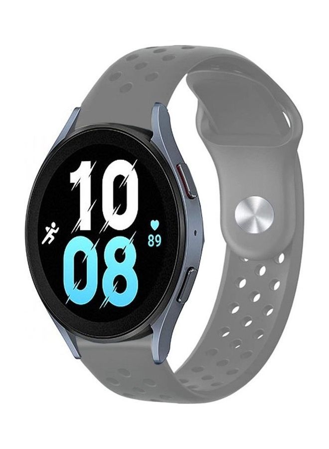 نيبمينينت سوار بديل من السيليكون متوافق مع ساعة سامسونج جالاكسي ووتش 5 (44 مم/40 مم) وساعة برو (45 لون رمادي - Image 1