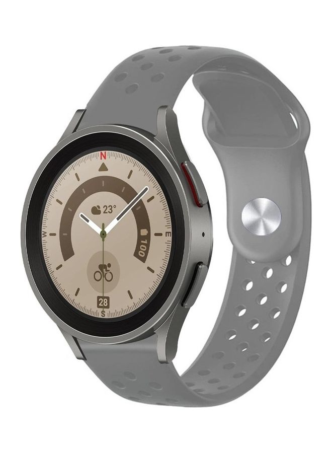 نيبمينينت سوار بديل من السيليكون متوافق مع ساعة سامسونج جالاكسي ووتش 5 (44 مم/40 مم) وساعة برو (45 لون رمادي - Image 2