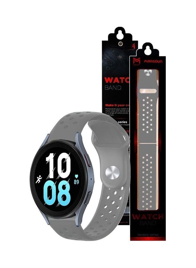 نيبمينينت سوار بديل من السيليكون متوافق مع ساعة سامسونج جالاكسي ووتش 5 (44 مم/40 مم) وساعة برو (45 لون رمادي - Image 3