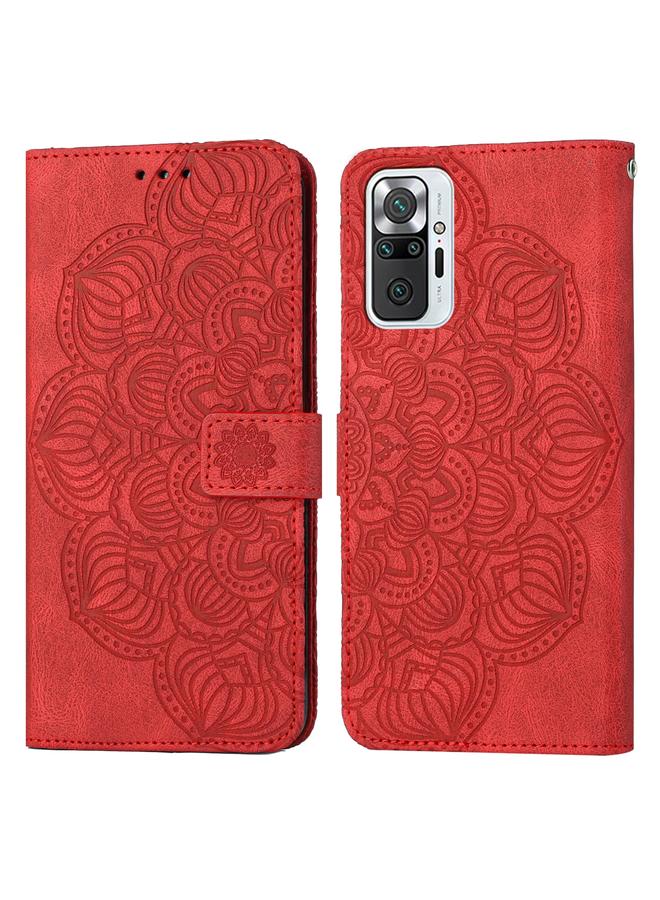 The Bros Case For Xiaomi Redmi Note 10 Pro 4G Mandala Embossed Flip Leather Phone Case