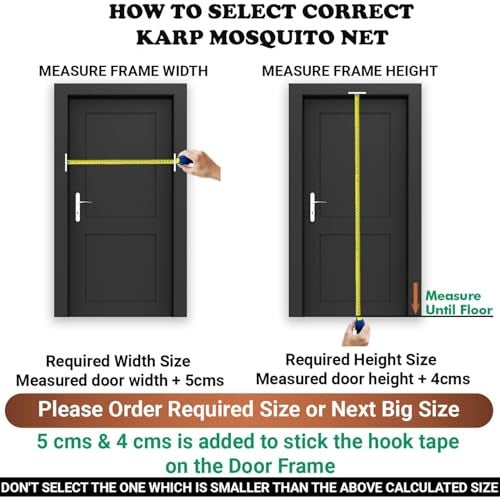 KARP Mosquito Net for Door – Heavy Duty Mesh Screen Door with Stay-Open Buckle, Auto Close Magnets, Hands-Free Entry, Easy Install, Pet & Kid Friendly for Home (120 X 220, Black) - Image 3