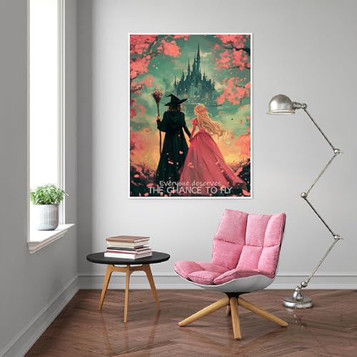 NEGEKFKX Witch Diamond Art Kits for Adults Beginners,Princess Diamond Painting Kits for Adults,5D Full Drill DIY Diamond Dot Gem Art Kit Wall Home Decor Arts Craft 12x16 inch - Image 3