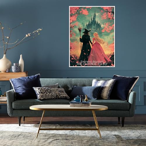 NEGEKFKX Witch Diamond Art Kits for Adults Beginners,Princess Diamond Painting Kits for Adults,5D Full Drill DIY Diamond Dot Gem Art Kit Wall Home Decor Arts Craft 12x16 inch - Image 2