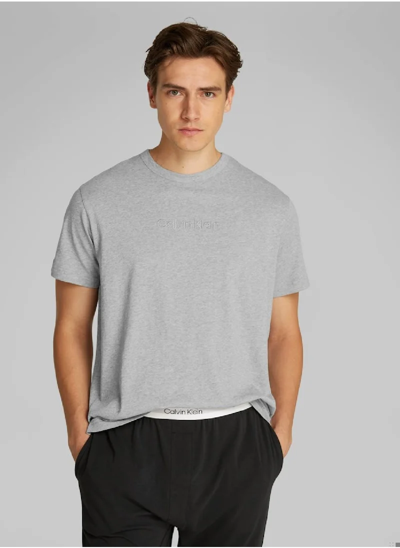 CALVIN KLEIN Men's Lounge T-Shirt - Cotton, Grey