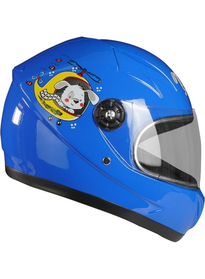 Generic Blue Cartoon Full Face Kids Helmet - Image 1