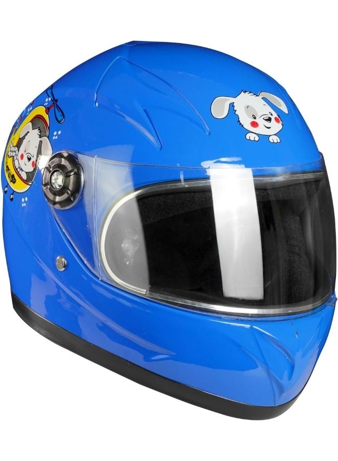 Generic Blue Cartoon Full Face Kids Helmet - Image 2