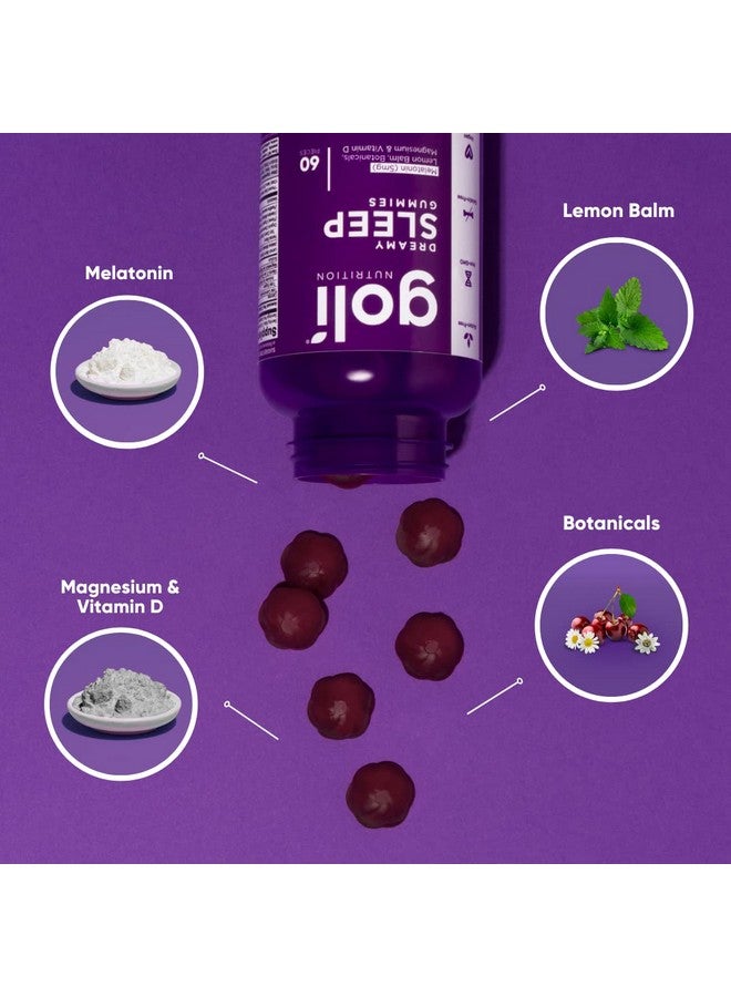 جولي حلوى جولي دريمي سليب جيلي - 60 قطعة - ميلاتونين، فيتامين د، مغنيسيوم، ومستخلص بلسم الليمون - خالية من الجيلاتين، وخالية من الغلوتين، ونباتية وغير معدلة وراثيًا - Image 2