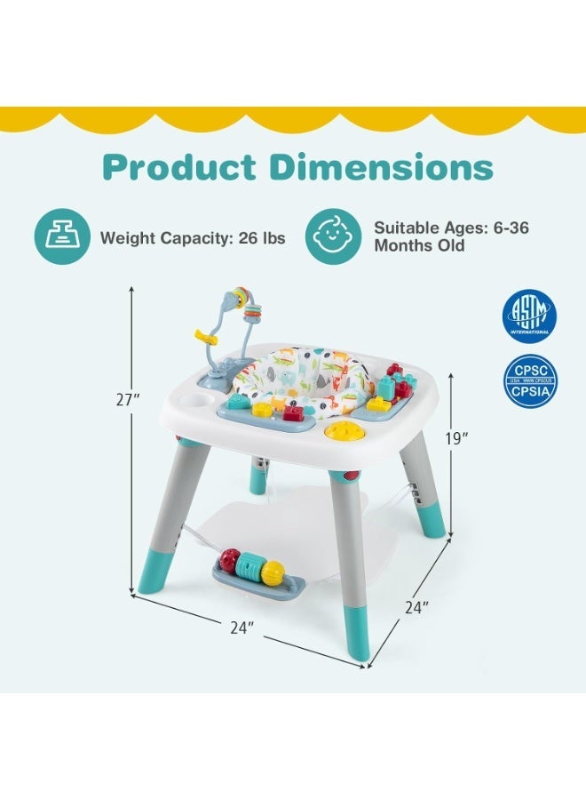Kidilo 6-in-1 Baby Activity Center: Baby Jumper and Interactive Play Table with 360-Degree Rotating Seat, Detachable Toys and Music, Montessori-Inspired Design; Activity Center for Infants Aged 6–36 Months. - Image 4