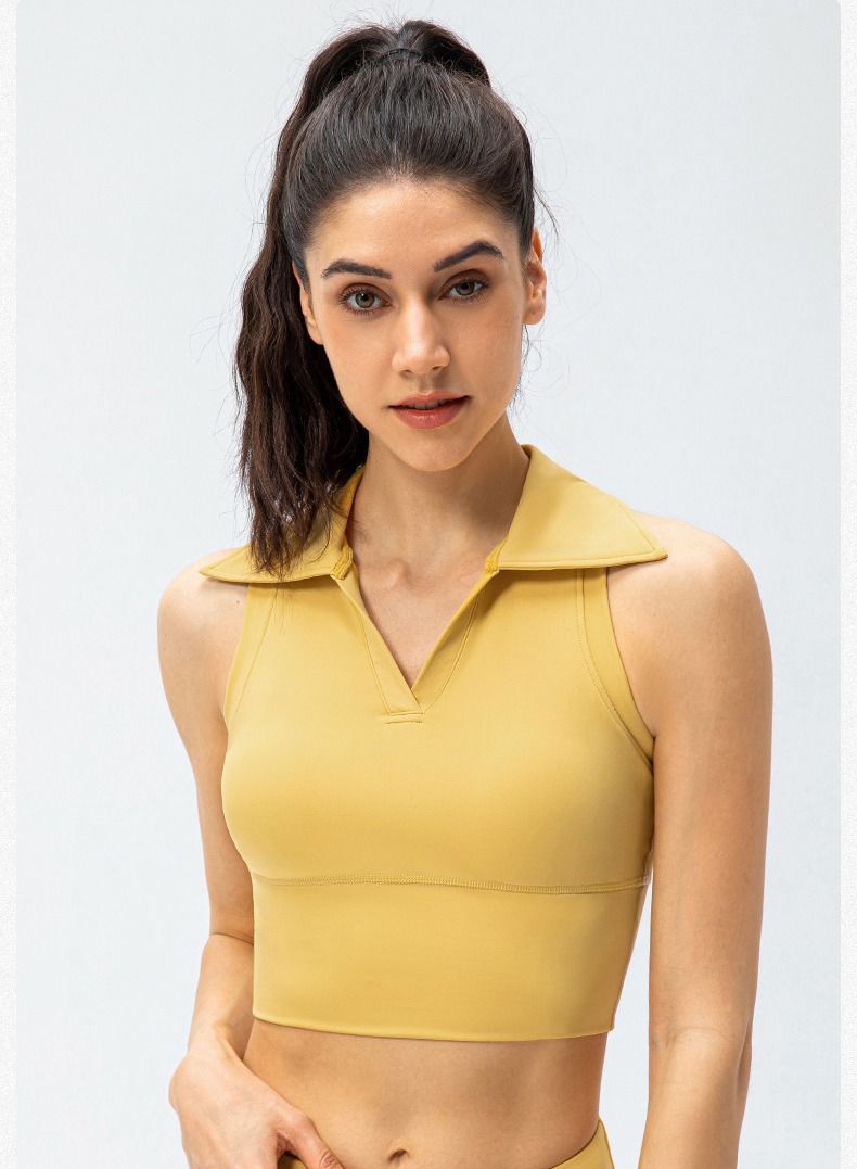 Loquat lapel high waist skinny running fitness yoga sports vest - Image 2