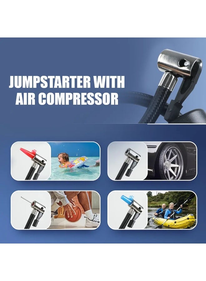 توبي جهاز تشغيل محرك السيارة توبي X21 مع ضاغط هواء، تيار ذروة 1500 أمبير، تيار بدء 360 أمبير، معزز بطارية 12 فولت، منفاخ إطارات محمول، شاشة رقمية، بنك طاقة USB، مناسب لسيارات البنزين حتى 5.0 لتر والديزل حتى 2.0 لتر، سيارات الدفع الرباعي، الدراجات النارية، الشاحنات، طقم نفخ إطارات للطوارئ. - Image 5