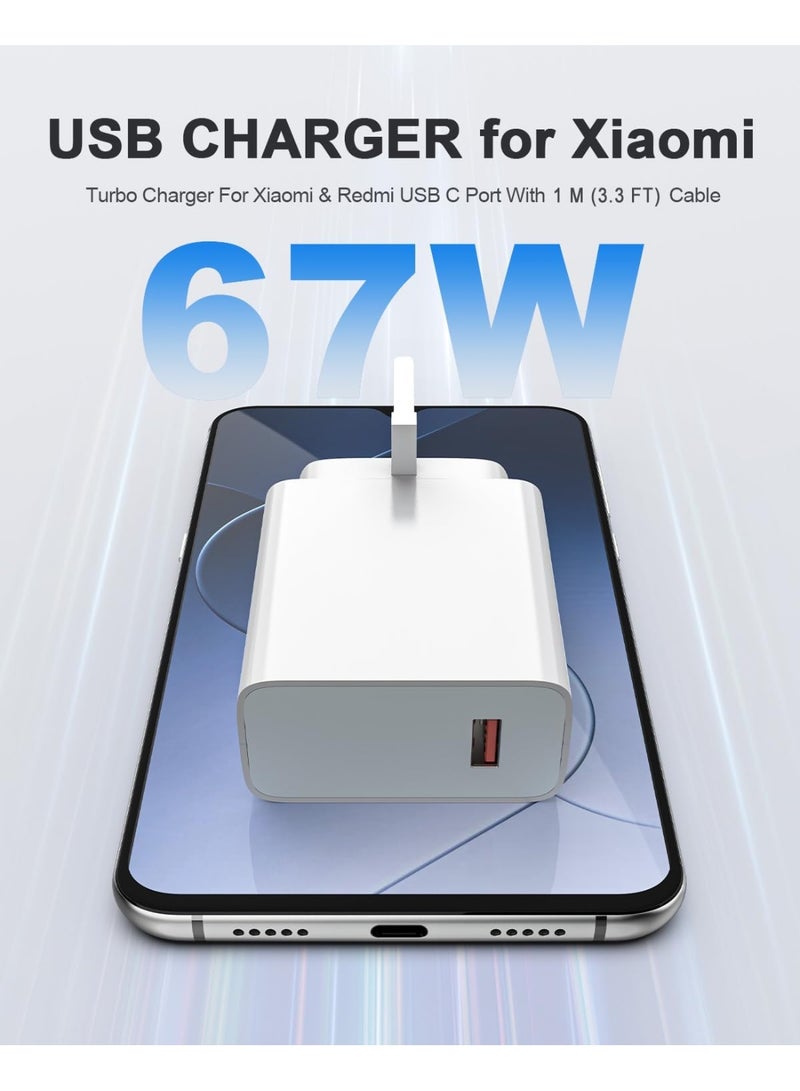 MUNTAQI 67W USB C Turbo Charger Plug with Fast Charging Cable | Type-C Power Adapter for Android Smartphones, Tablets, iPhone 15, MacBook Air, iPad, Samsung, Xiaomi, OnePlus | PD 3.0 GaN Wall Charger - Image 2