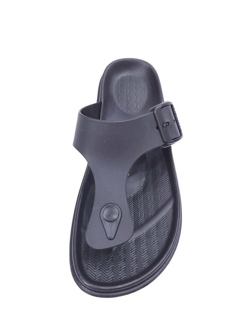 LUOFU Anti-slip flip flops for men and women lightweight summer slippers LF6175B-01-BK  - Image 2