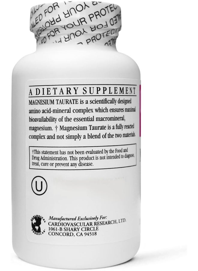 Cardiovascular Research - Cardiovascular Research Magnesium Taurate - 125 mg Elemental Magnesium - 180 Veggie Caps per Bottle - 2 Bottles (360 veg caps total) - Image 1