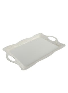 Trust 3-Piece Melamine Serving Tray Set Small Size 35CM, Medium Size 40CM & Large Size 45CM Beige  - Image 2