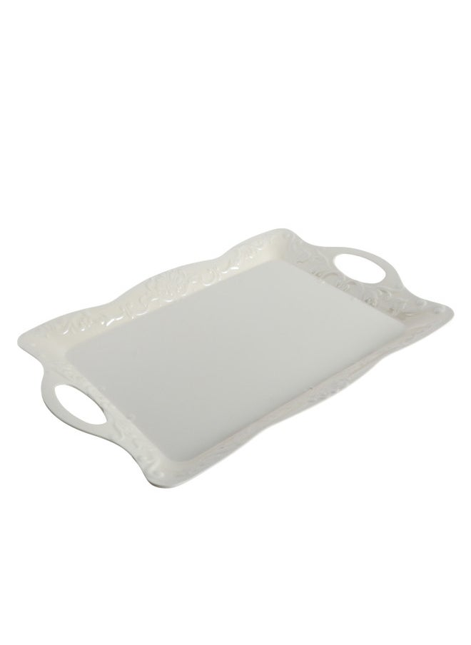 Trust - 3-Piece Melamine Serving Tray Set Small Size 35CM, Medium Size 40CM & Large Size 45CM Beige - Image 1
