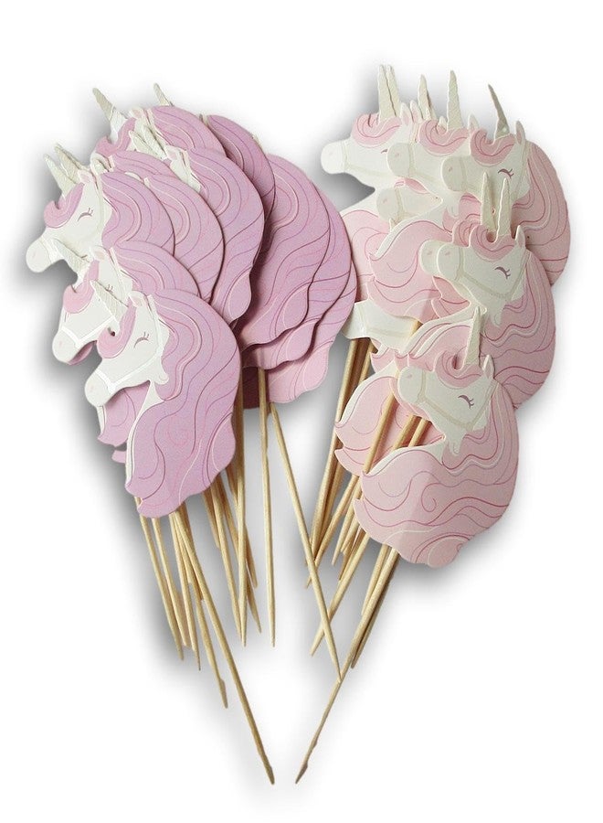 Show-Offs Unicorn Treat Topper Picks - Decorate 25 Cupcakes or Other Treats with Colorful Picks - Image 1