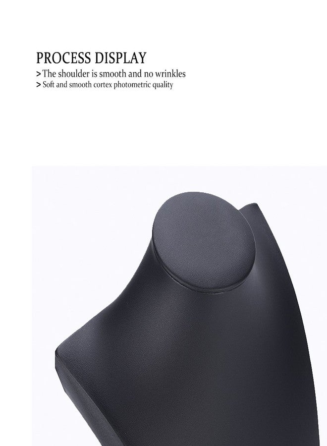 Oirlv Black Leatherette Necklace Pendant Chain Jewelry Bust Display Holder Stand (H15.34) - Image 5