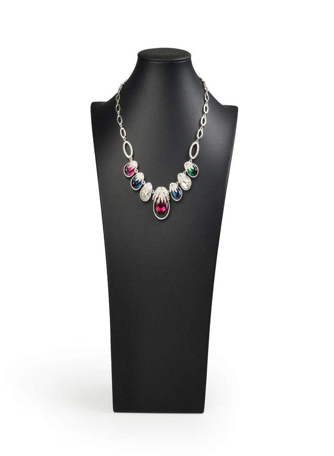Oirlv Black Leatherette Necklace Pendant Chain Jewelry Bust Display Holder Stand (H15.34) - Image 1