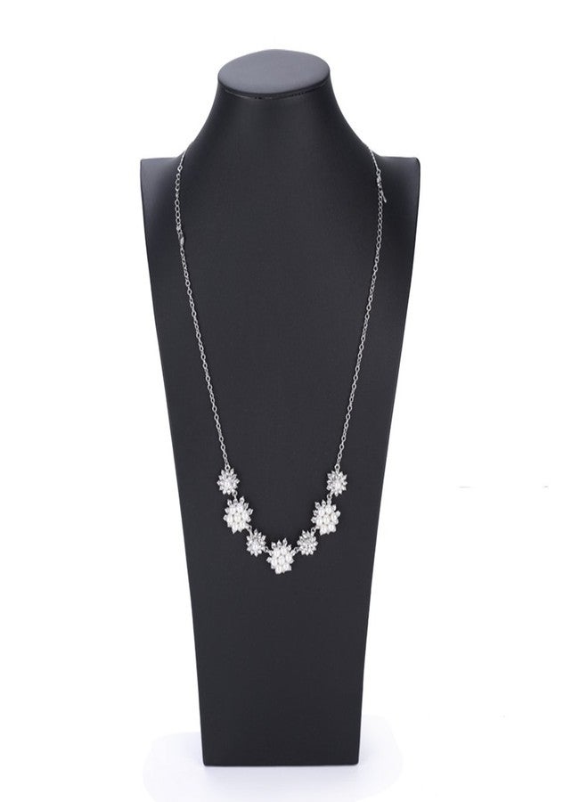 Oirlv Black Leatherette Necklace Pendant Chain Jewelry Bust Display Holder Stand (H15.34) - Image 2