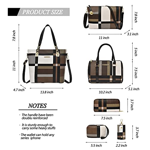 2E-youth Designer Purses and Handbags For Women Satchel Shoulder Bag Tote Bag For Work Clutch Purses (Brown) - Image 3