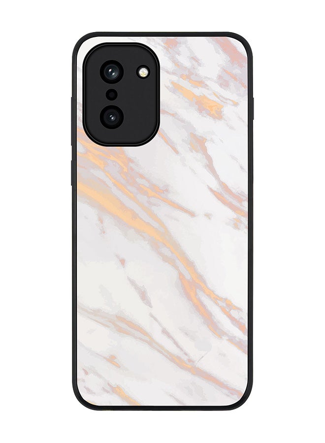 For OnePlus 15R Case,Slim fit Camera Protection, Shockproof Thin Phone cover  - Marble Print Gold Grey