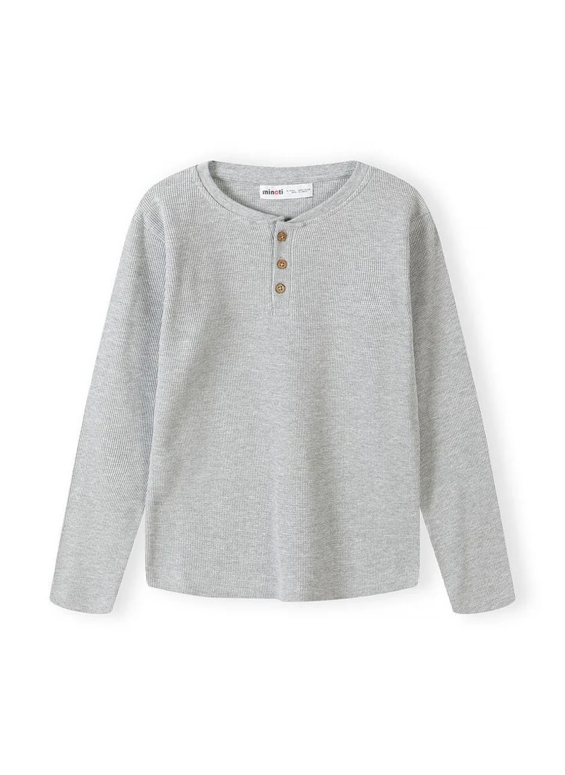 مينوتي Teen Boys  Waffle Henley Tee