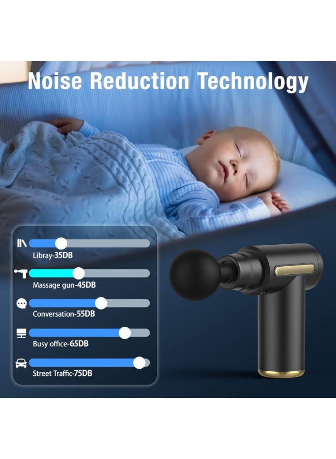 Mini Deep Tissue Massage Gun – 6-Speed Percussion Muscle Massager with 4 Heads, Type-C Rechargeable, Super Quiet - Image 4