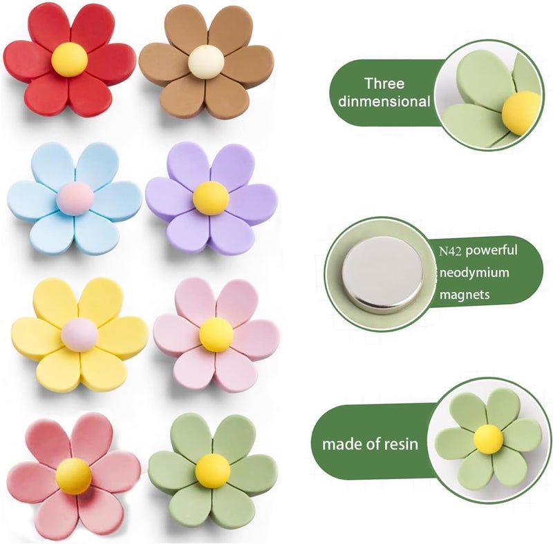 VIHAX 3D Flower Magnets for Fridge Strong Refrigerator Magnet Adorable Decorations for Home (5, Large (34mm)) - Image 4