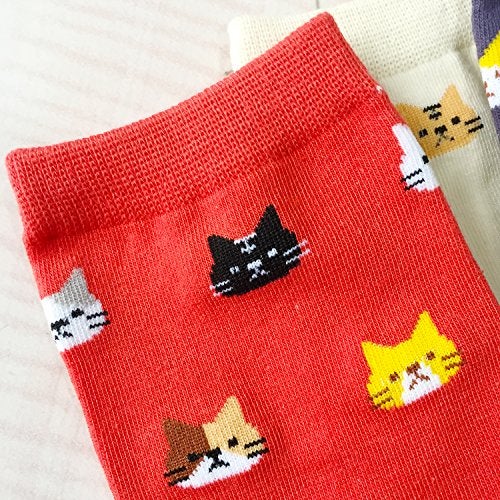 Chalier Womens Funny Socks Cozy Cute Printed Patterned Fun Sock Novelty Cat Dog Socks for Women, Cute Cat Multicolor 01(5 Pairs) - Image 5