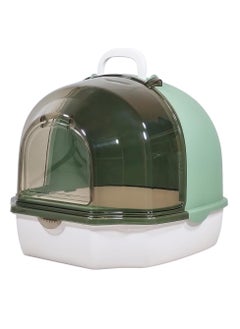 NNC PETS Cat litter box with Portable handle, Transparent cover, Litter scoop, and Sand drop filter, Fully-enclosed cat toilet for indoor cats and kittens, Easy to clean and Assembly 54 cm (white)  - Image 1