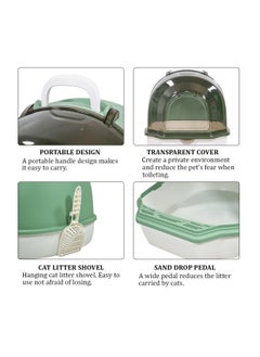 NNC PETS Cat litter box with Portable handle, Transparent cover, Litter scoop, and Sand drop filter, Fully-enclosed cat toilet for indoor cats and kittens, Easy to clean and Assembly 54 cm (white)  - Image 3