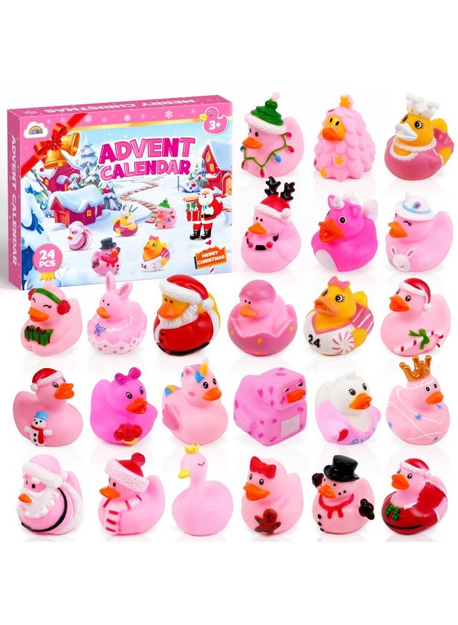 ZMLM ZMLM Advent Calendar 2024 Christmas Rubber Duck: 24 Days Countdown advent calendar Pink Duckie Bath Toys for Kids Toddlers Boys Girls Aged 3-8 Party Favor Christmas Gifts Stocking Stuffers  - Image 1