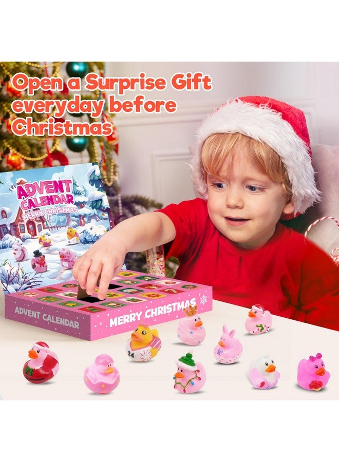 ZMLM ZMLM Advent Calendar 2024 Christmas Rubber Duck: 24 Days Countdown advent calendar Pink Duckie Bath Toys for Kids Toddlers Boys Girls Aged 3-8 Party Favor Christmas Gifts Stocking Stuffers  - Image 2