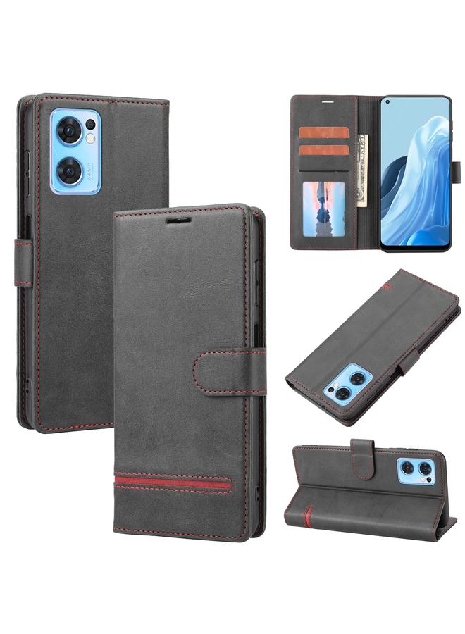 اس-توب جراب هاتف OPPO Reno7 5G الكلاسيكي مع محفظة جلدية قابلة للطي - Image 1