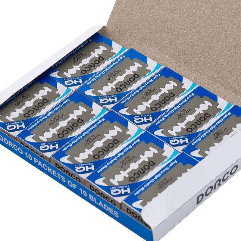 Dorco ST300 Platinum Extra Double Edge Razor Blades 100 Count, Premium Stainless Steel Shaving Blades, Super Sharp for Smooth, Precise Shave, Stocking Stuffers - Image 2