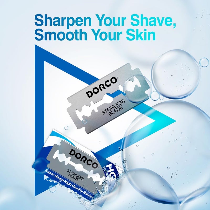 Dorco ST300 Platinum Extra Double Edge Razor Blades 100 Count, Premium Stainless Steel Shaving Blades, Super Sharp for Smooth, Precise Shave, Stocking Stuffers - Image 4