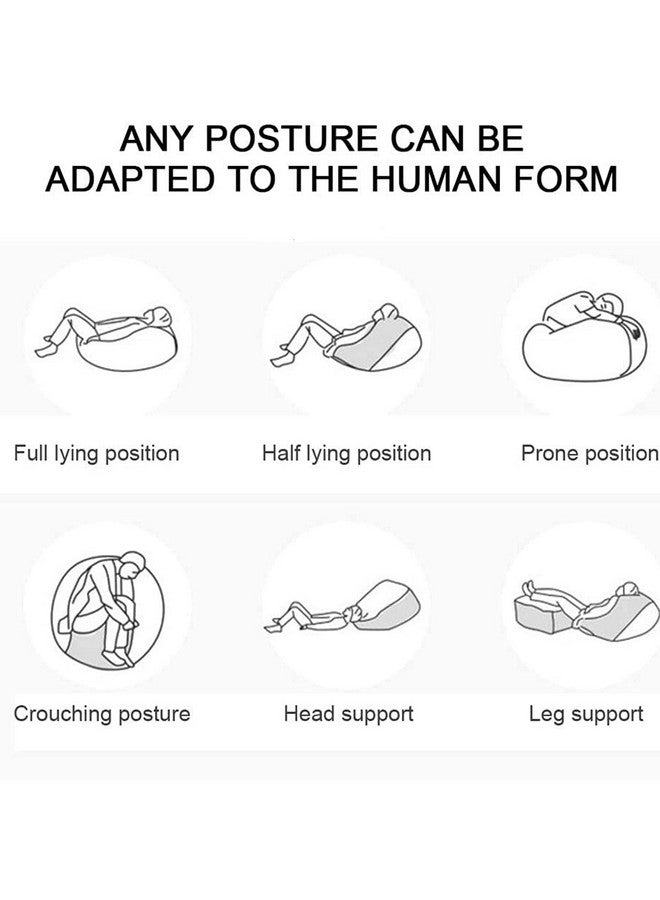 KAM'S LIEU Faux Leather Bean Bag Cover with Relaxing Footrest & Cushion Cover Only Color & Size- (Grey) - Image 5