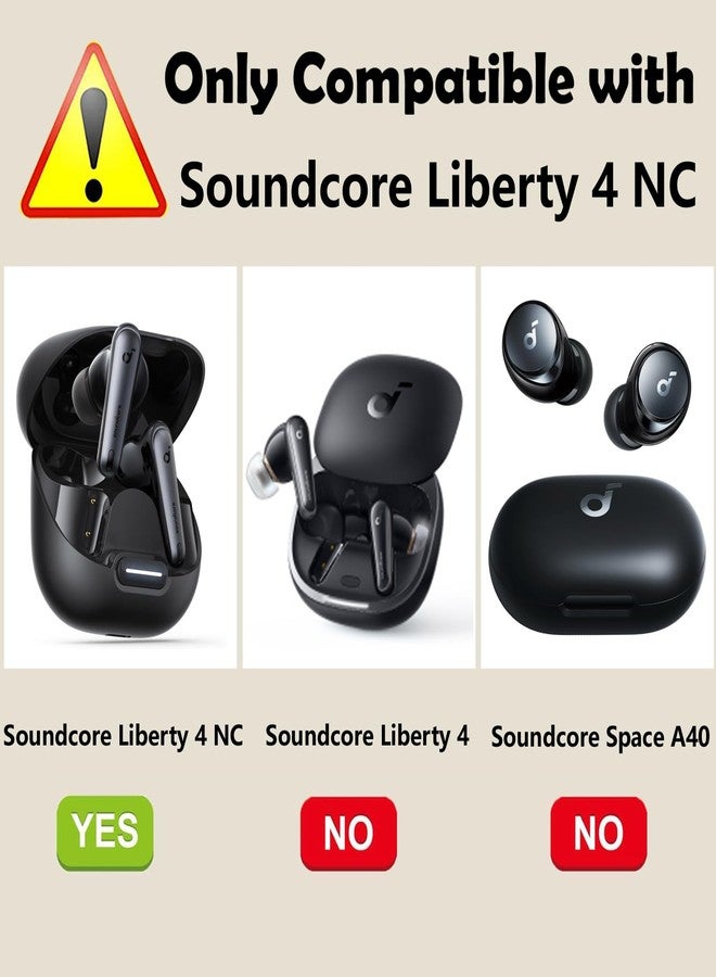 EasyBee [عبوة 2] غلاف easyBee متوافق مع غطاء شحن Soundcore Liberty 4 NC، مع 2 سلسلة مفاتيح و 2 حزام مضاد للفقد، مجموعة واقية رقيقة للغاية من السيليكون السائل الناعم - أسود أزرق - Image 2