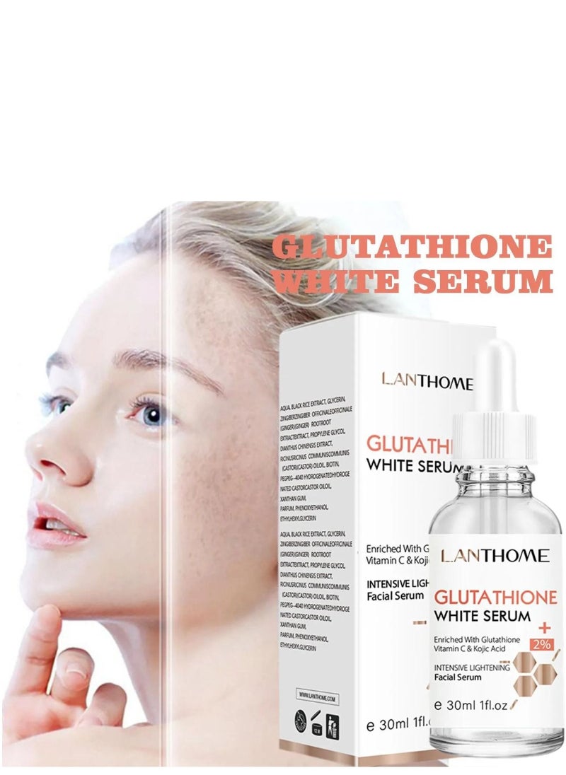 Lanthome Glutathione Kojic Acid Cream and Serum Brighting Dark Spots Acne Scars Intensively Hydrating Soothing Provide Elastic Youthful Skin Natural Skin Nourishing Resurfacing Fade Cream and Serum 50ml + 30ml  - Image 2