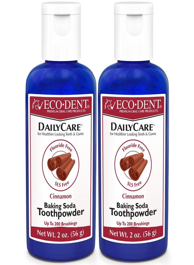 Eco-Dent DailyCare Baking Soda Toothpowder, Cinnamon 2-Pack, Fluoride-Free Toothpaste Powder with Minerals & Essential Oils, 2 Oz Ea - Image 1