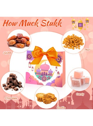 12 Pcs Eid Mubarak Goodie Bags, Eid Gift Bags with Ribbons Eid Mubarak Treat Bags Ramadan Goodie Bags for Ramadan Kareem Eid Mubarak Party Supplies - view 4