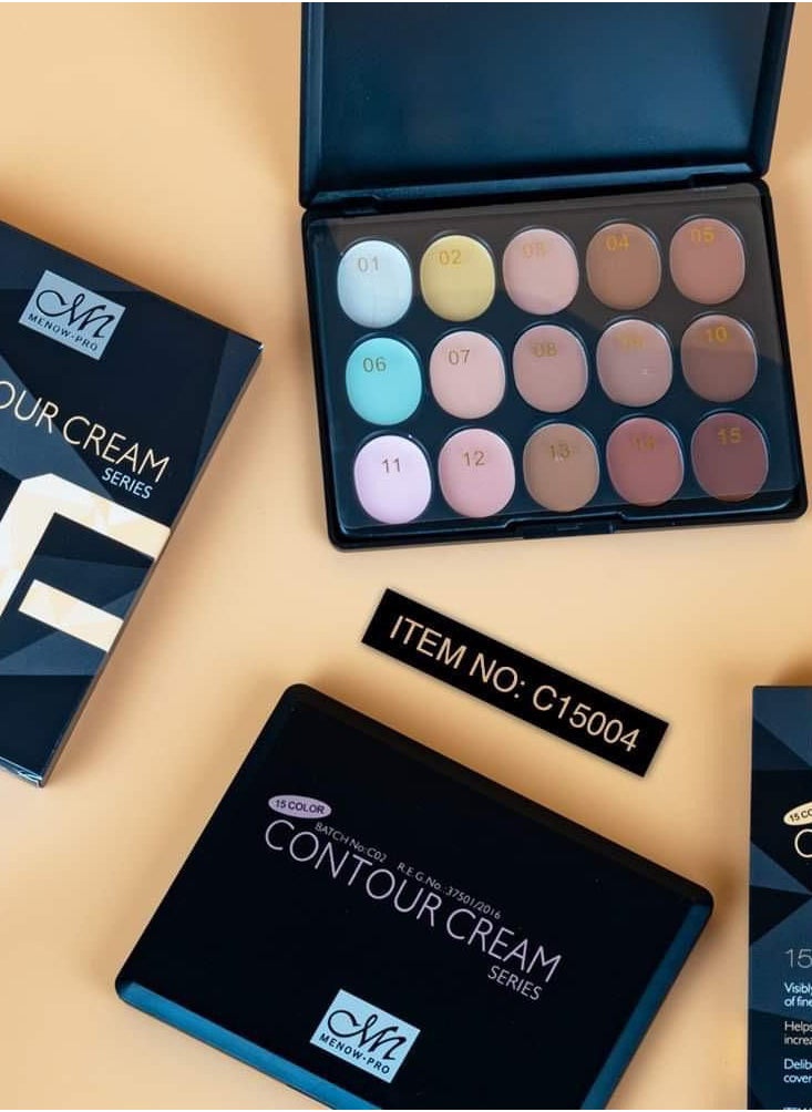 Menow 15-Colour Shades Contour Cream Palette  - Image 4