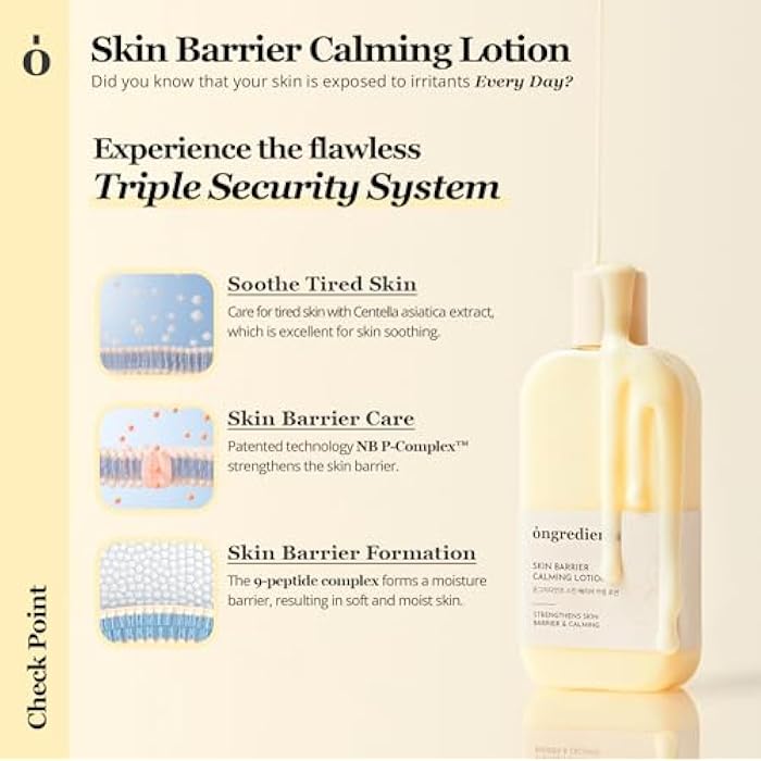 ONGREDIENTS Skin Barrier Calming Lotion | Lightweight Moisturizer for Dry, Sensitive Skin | Centella, 9-Peptide Complex, Glucose, Soothing, Calming, Hydrating | Vegan, Korean Skin Care (2.70 fl Oz) - Image 2